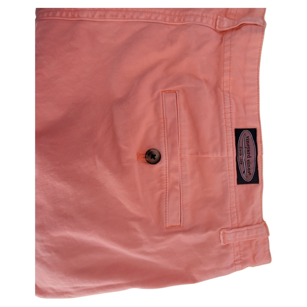Vineyard Vines Men's Peach Flat Front Shorts - Picture 6 of 7